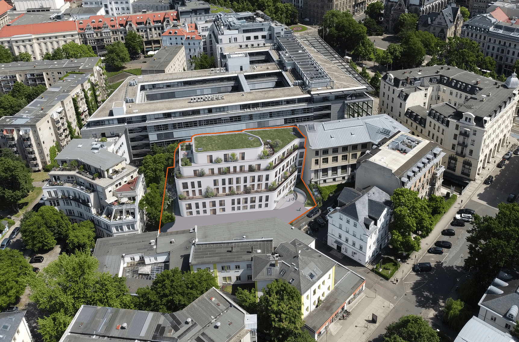 Apels Garten 4, Visualisierung Luftbild